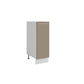Meuble bas de cuisine panier coulissant Inox sable mat 1 porte L 30 x H 72 cm ( Partie haut non couvert )