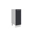 Meuble bas de cuisine panier coulissant Inox gris anthracite 1 porte L 30 x H 72 cm ( Partie haut non couvert )
