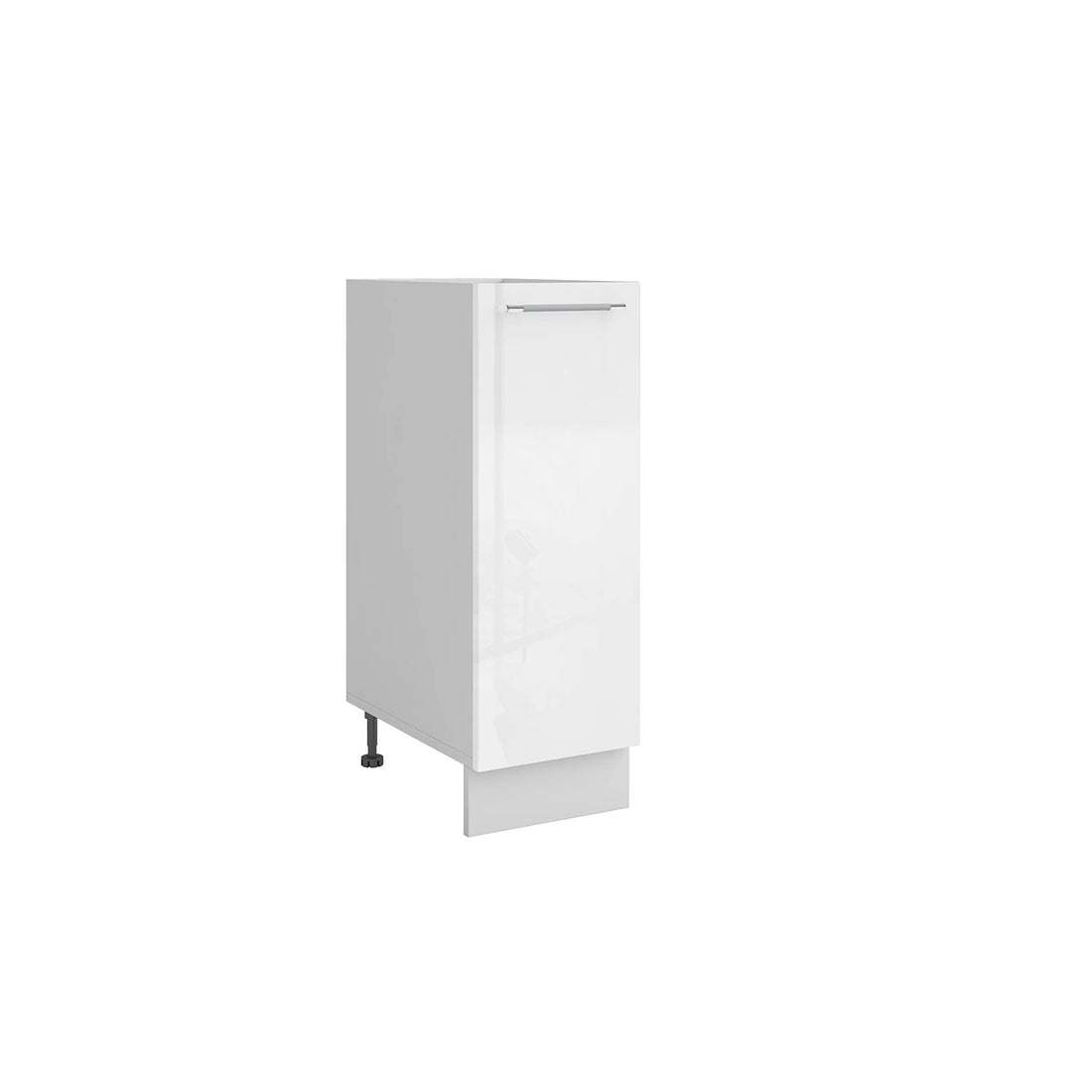 Meuble bas de cuisine panier coulissant Inox blanc laqué 1 porte L 30 x H 72 cm