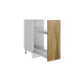 Meuble bas de cuisine panier coulissant Inox bois clair 1 porte L 30 x H 72 cm ( Partie haut non couvert )