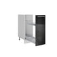 Meuble bas de cuisine panier coulissant Inox 1 porte L 30 x H 72 cm