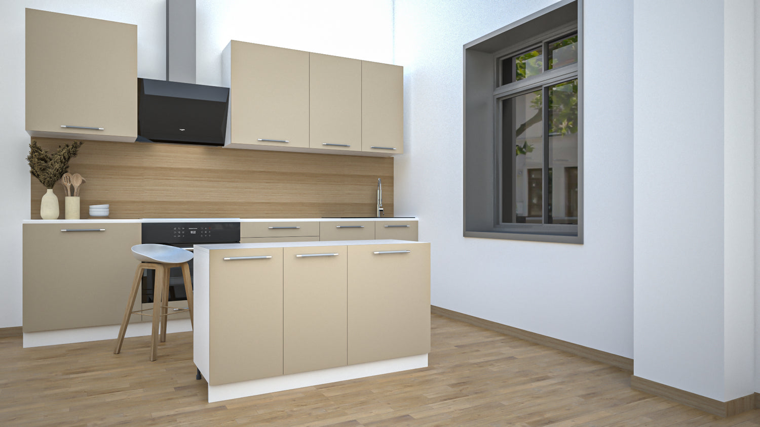 Ilot Central de Cuisine Solo 140 sable mat