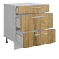 Meuble de cuisine casserolier 3 tiroirs bois clair L 60 x H 72 cm ( Partie haut non couvert )