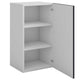 Meuble de cuisine haut gris anthracite 1 porte 2 étagères L 40 x H 72 cm