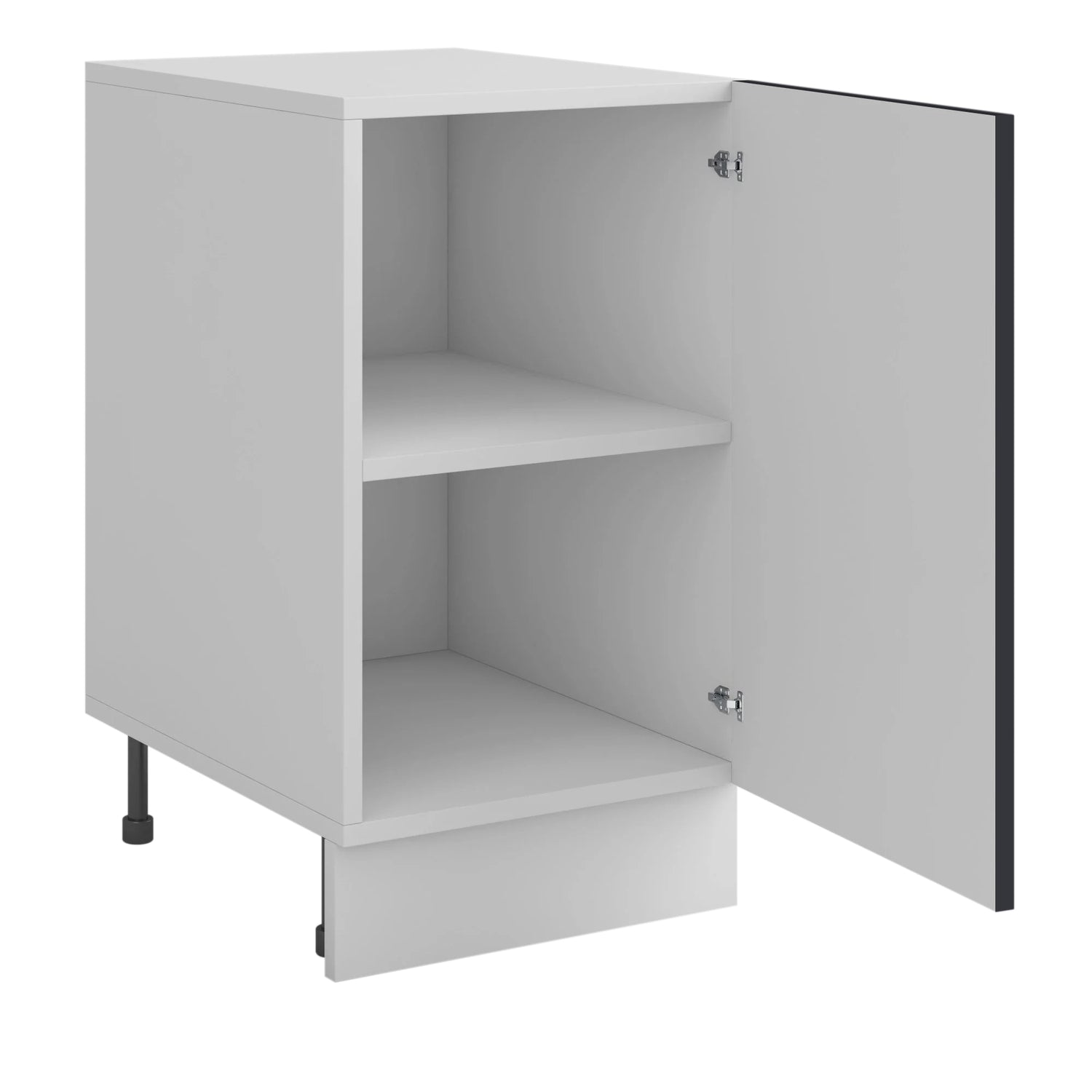 Meuble de cuisine bas gris anthracite 1 porte 1 étagère L 40 x H 72 cm ( Partie haut non couvert )