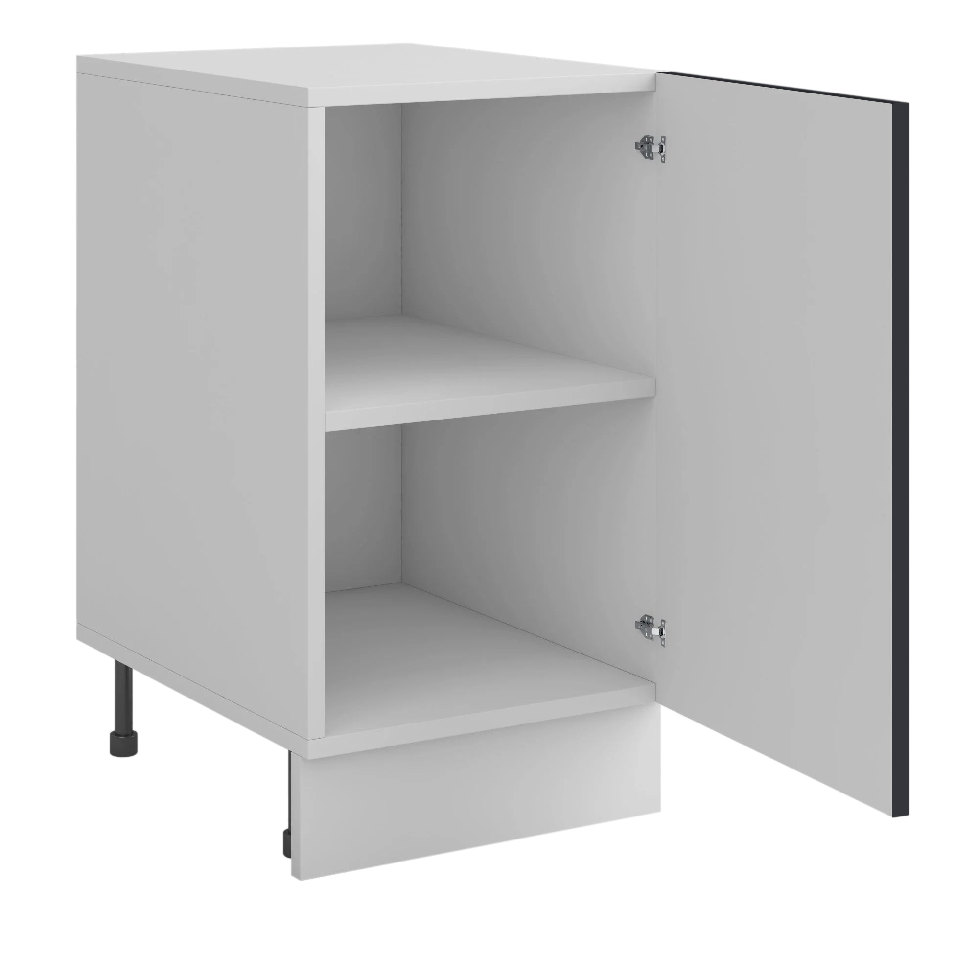 Meuble de cuisine bas gris anthracite 1 porte 1 étagère L 40 x H 72 cm ( Partie haut non couvert )