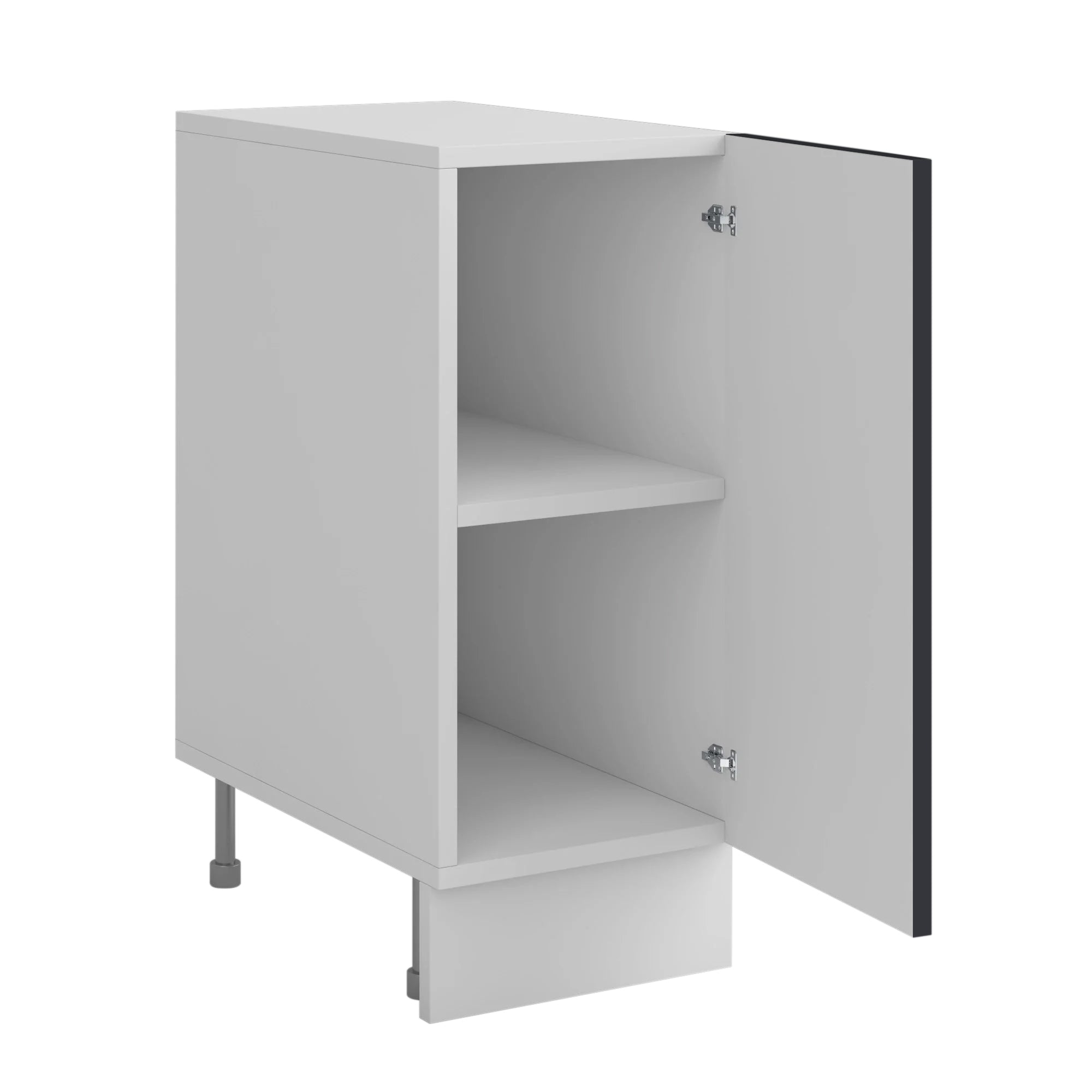 Meuble de cuisine bas gris anthracite 1 porte 1 étagère L 30 x H 72 cm ( Partie haut non couvert )