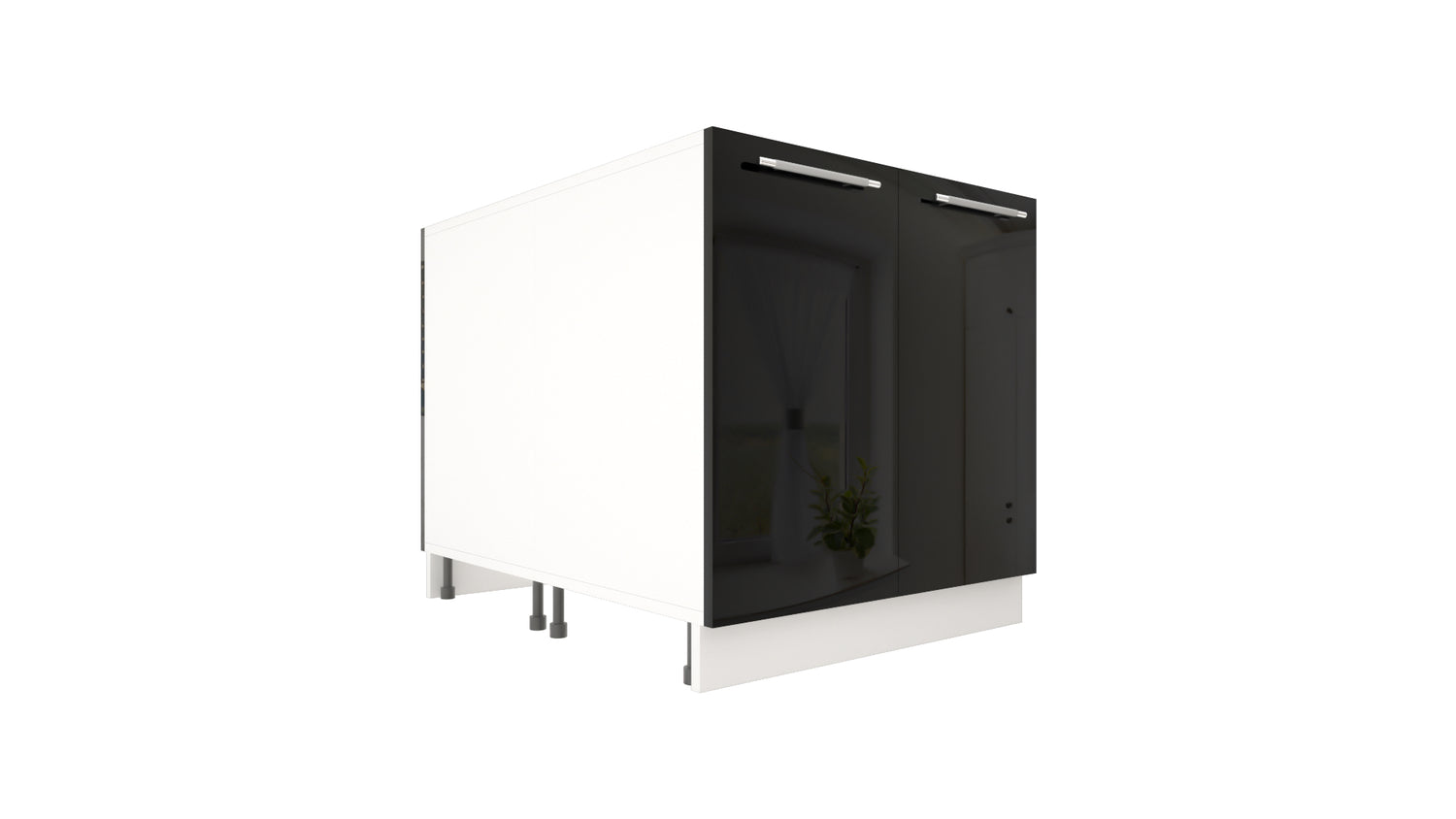 Ilot Central de Cuisine Duo 80 noir laquée