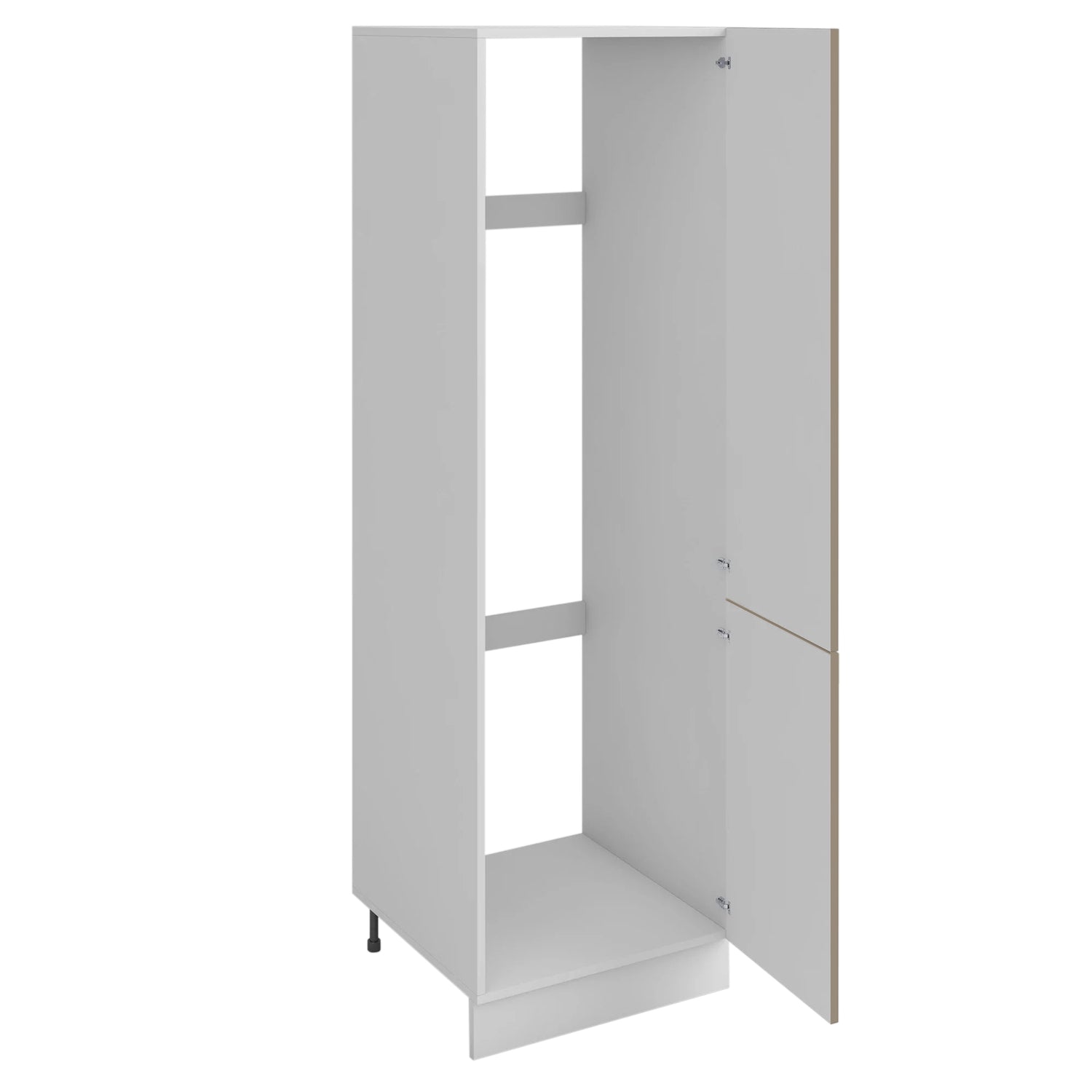 Meuble de cuisine colonne de frigo sable mat 2 portes L 60 x H 200 cm