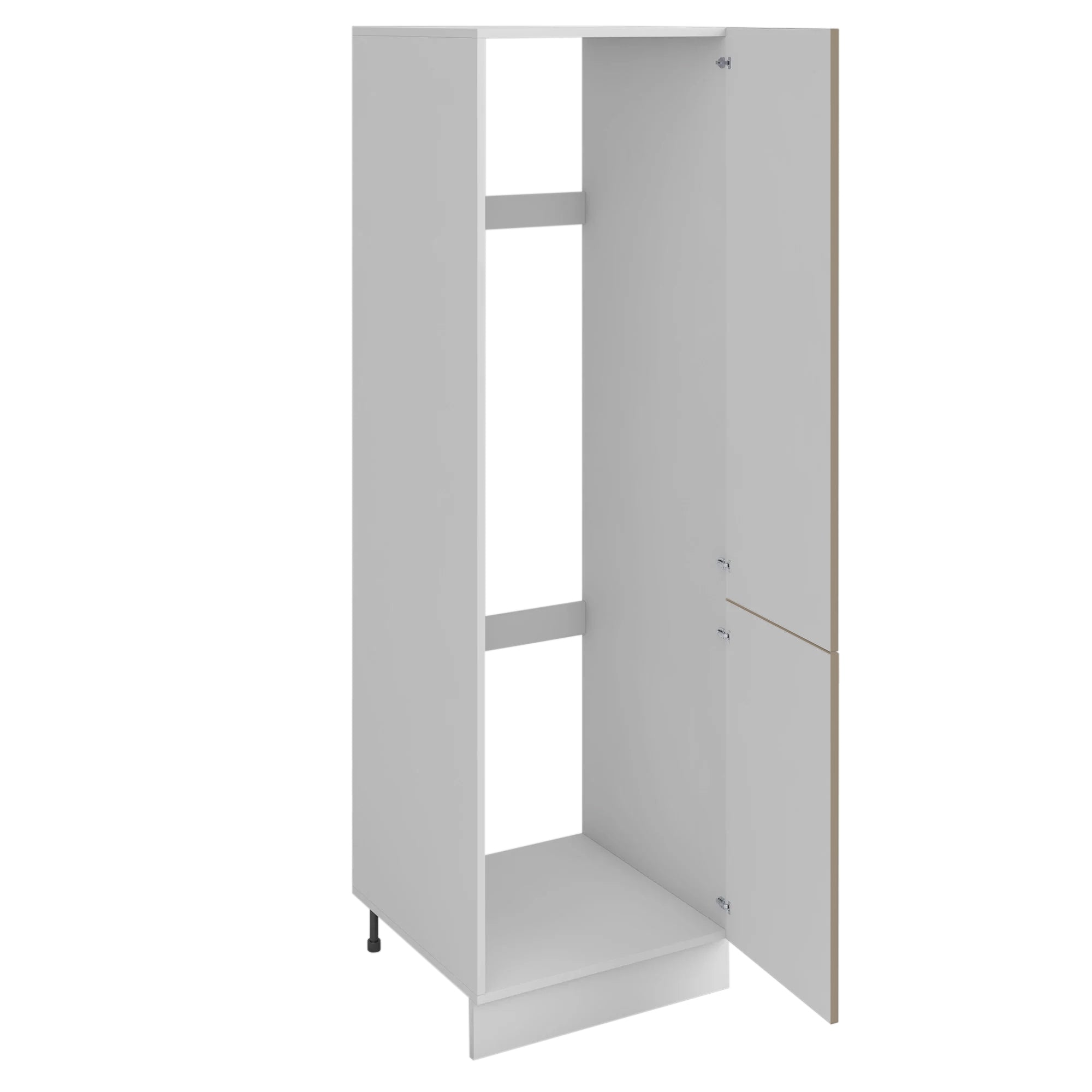 Meuble de cuisine colonne de frigo sable mat 2 portes L 60 x H 200 cm