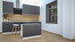 Ilot Central de Cuisine Solo 120 gris anthracite