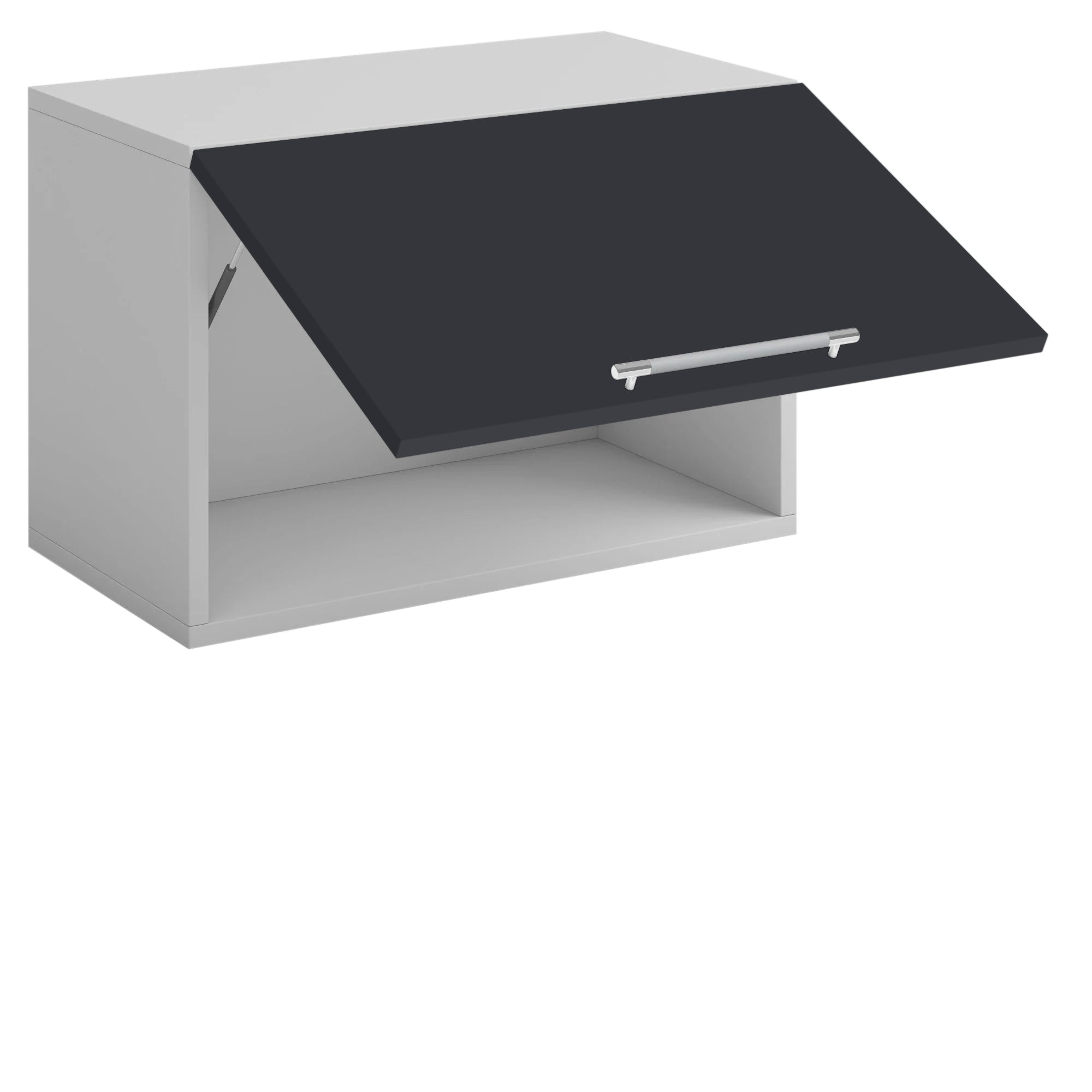 Meuble de cuisine haut sous hotte gris anthracite 1 porte 1 étagères L 60 x H 40 cm