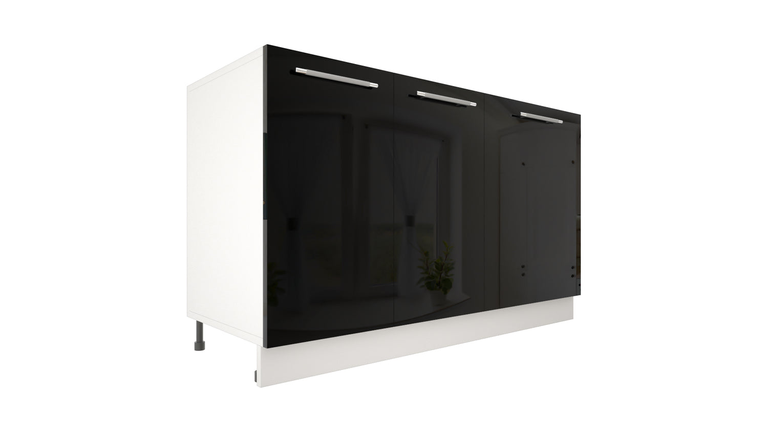 Ilot Central de Cuisine Solo 140 noir laquée