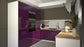 Cuisine complète U-Deluxe violet laquée