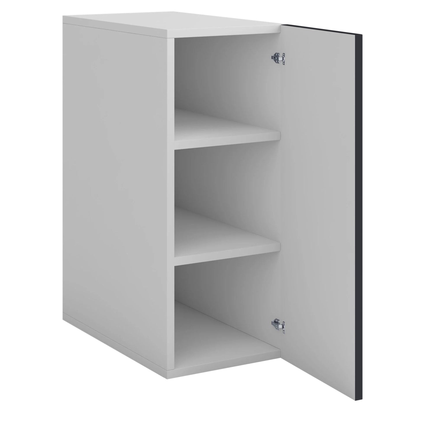 Meuble de cuisine haut gris anthracite 1 porte 2 étagères L 30 x H 72 cm