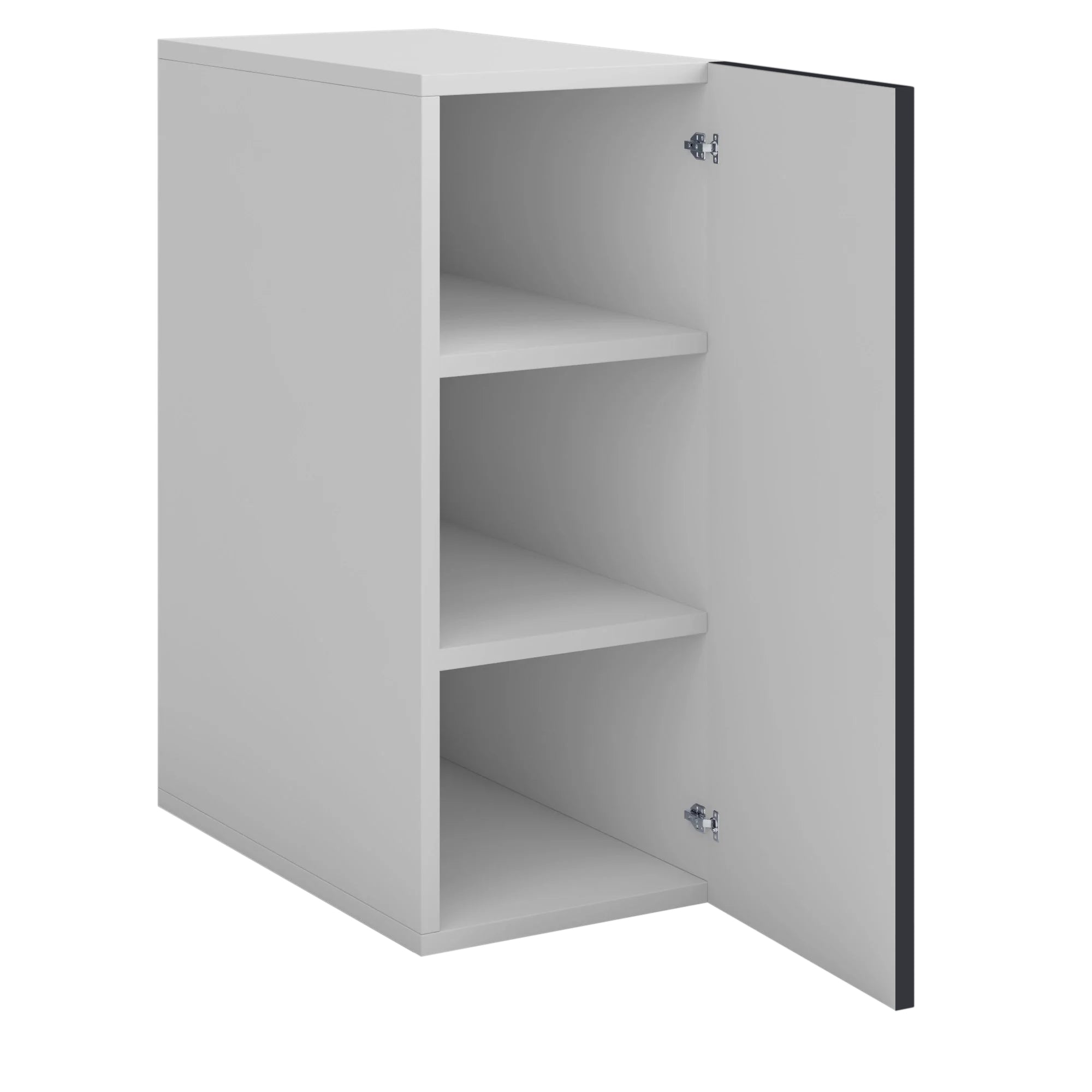 Meuble de cuisine haut gris anthracite 1 porte 2 étagères L 30 x H 72 cm