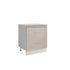 Meuble de cuisine casserolier 3 tiroirs taupe laqué L 60 x H 72 cm ( Partie haut non couvert )