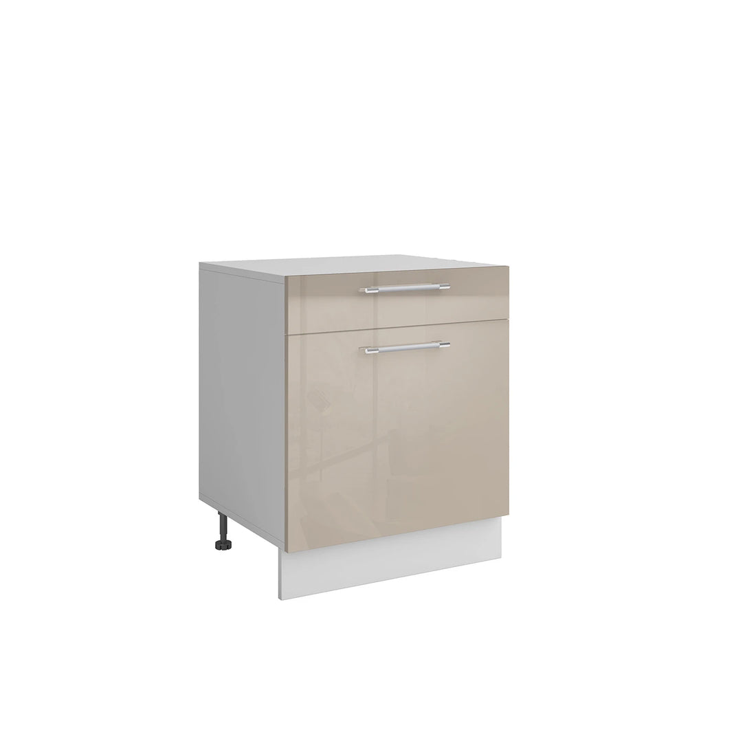 Bas L60xH72 taupe laqué - 1 porte 1 tiroir coulissant  ( Partie haut non couvert )