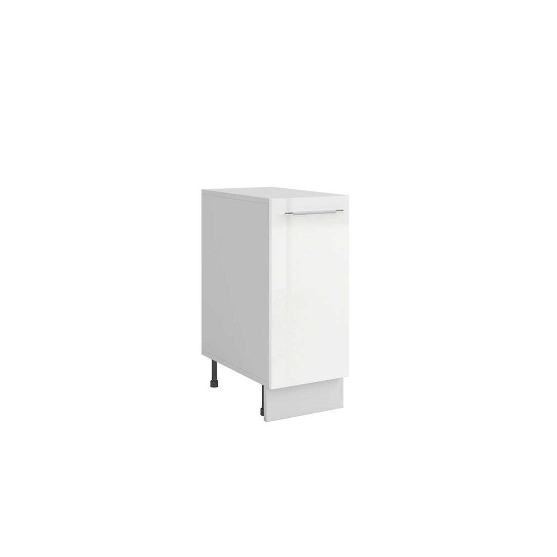 Meuble de cuisine bas blanc laqué 1 porte 1 étagère L 30 x H 72 cm