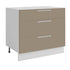 Meuble de cuisine casserolier 3 tiroirs sable mat L 80 x H 72 cm ( Partie haut non couvert )