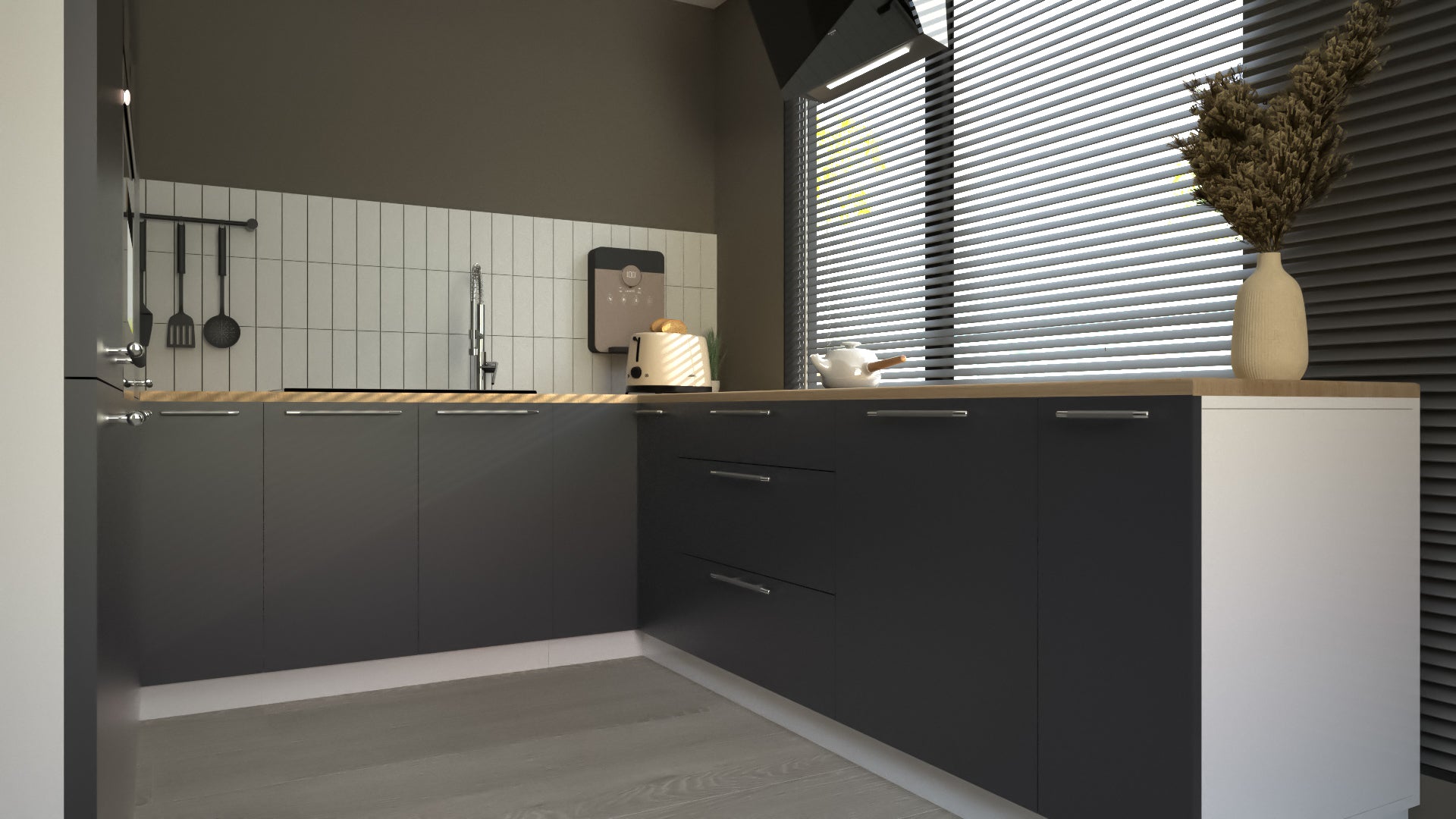Cuisine complète U-Deluxe gris mat