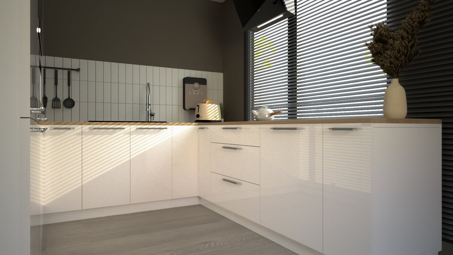 Cuisine complète U-Deluxe blanche laquée