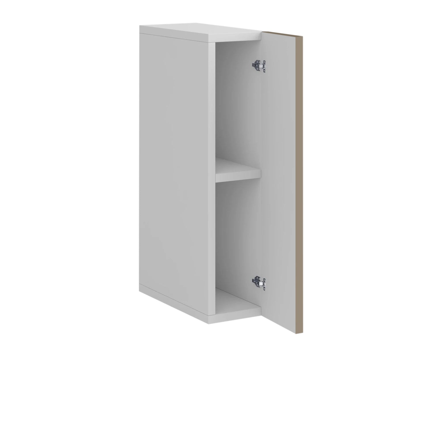 Meuble de cuisine haut sable mat 1 porte 2 étagères L 15 x H 72 cm