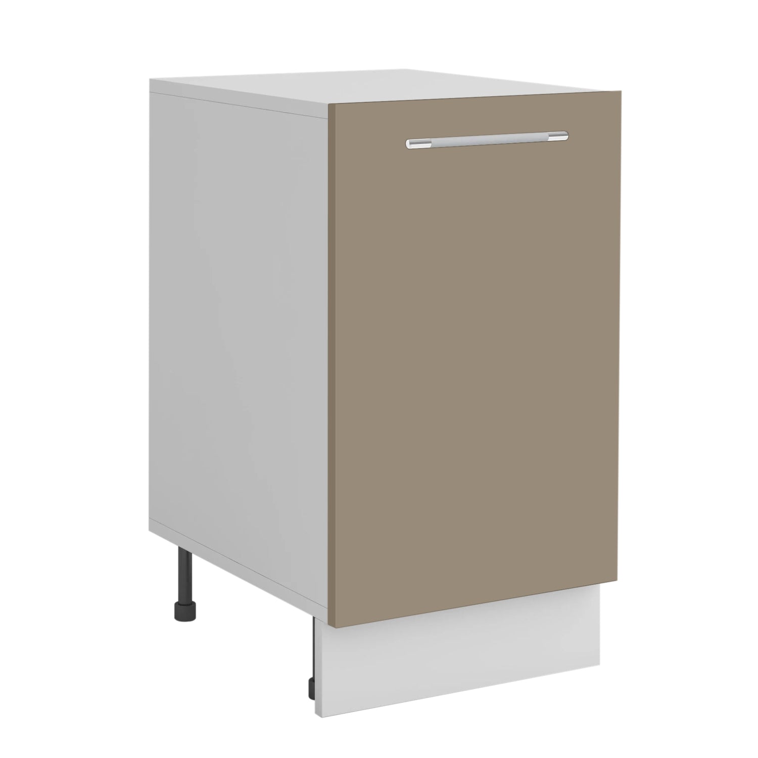 Meuble de cuisine bas sable mat 1 porte 1 étagère L 40 x H 72 cm ( Partie haut non couvert )