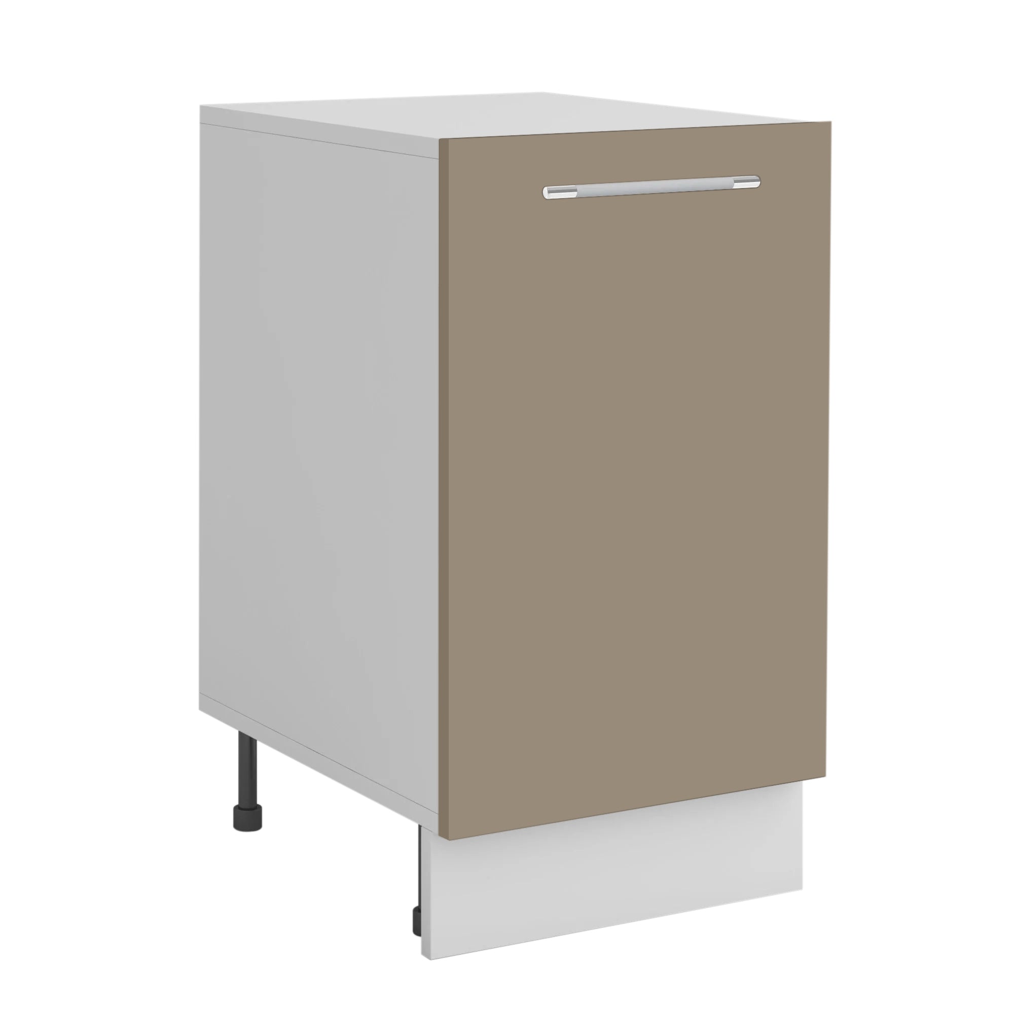 Meuble de cuisine bas sable mat 1 porte 1 étagère L 40 x H 72 cm ( Partie haut non couvert )