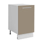 Meuble de cuisine bas sable mat 1 porte 1 étagère L 40 x H 72 cm ( Partie haut non couvert )