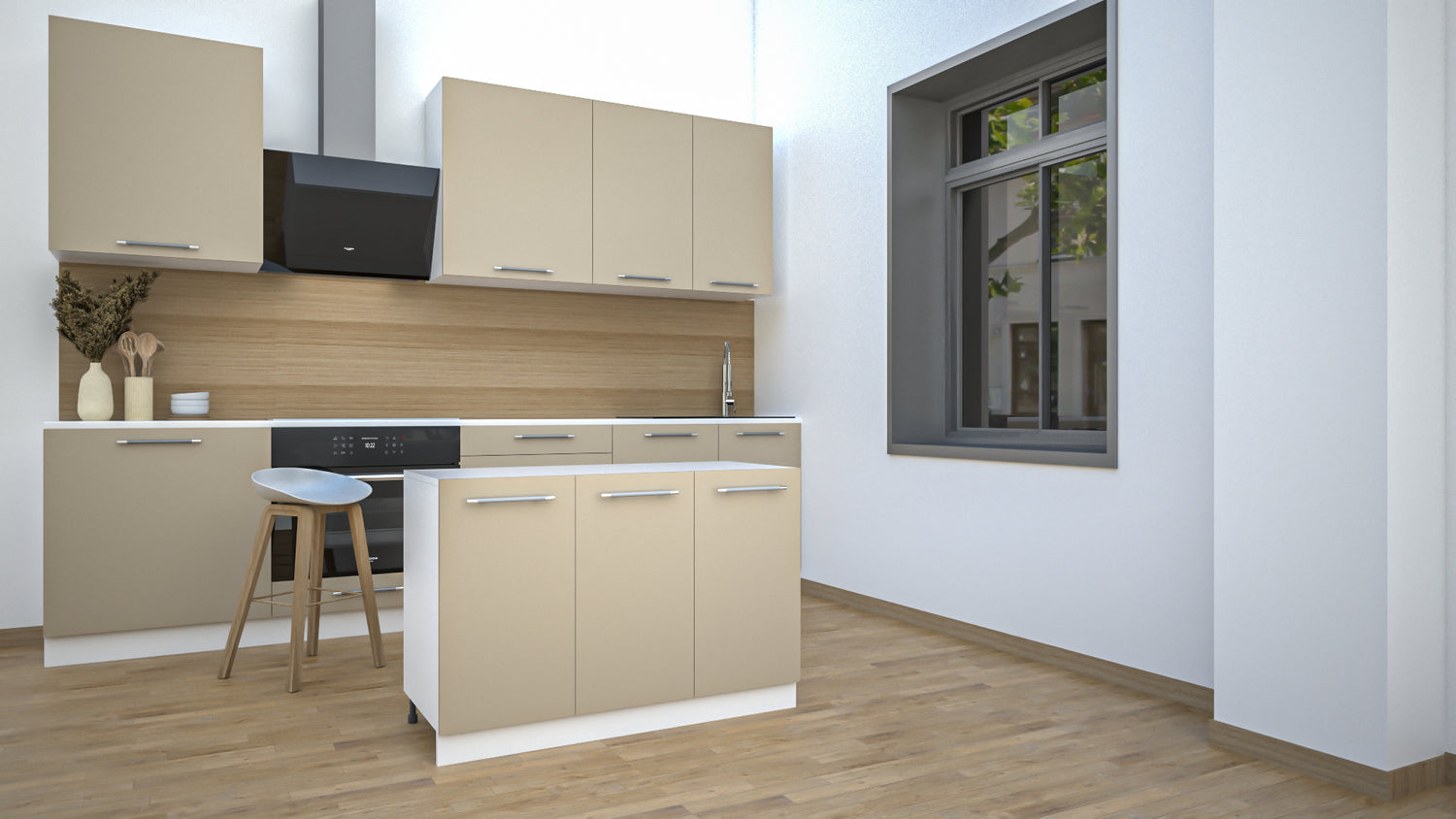 Ilot Central de Cuisine Solo 120 sable mat