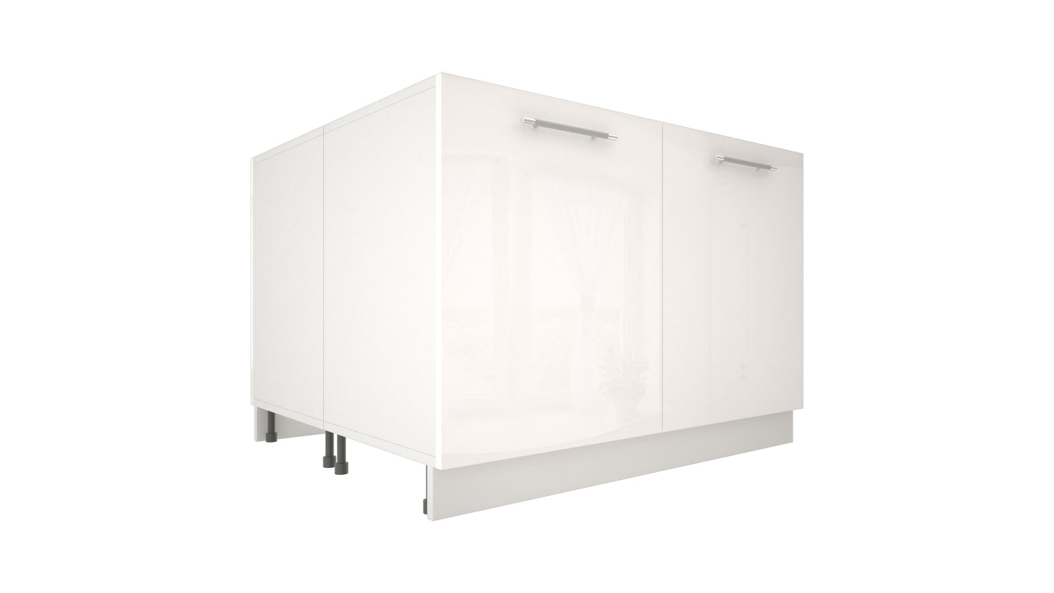 Ilot Central de Cuisine Duo 120 blanc laquée