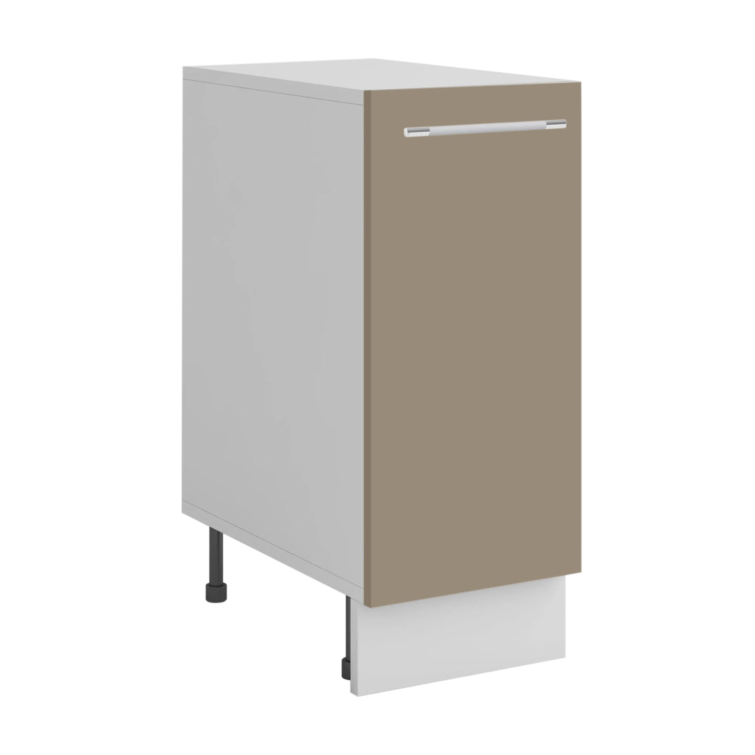 Meuble de cuisine bas sable mat 1 porte 1 étagère L 30 x H 72 cm ( Partie haut non couvert )
