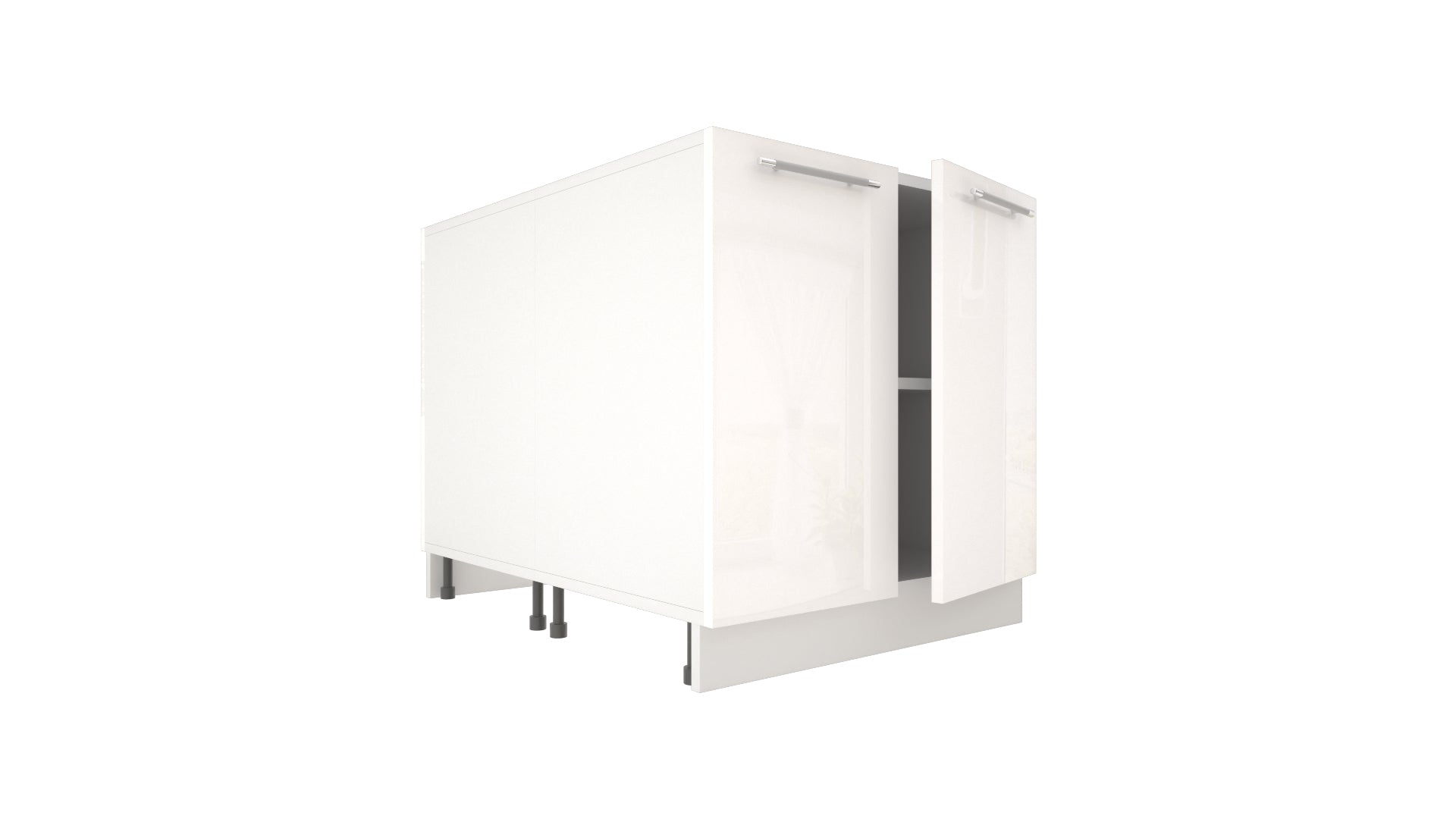 Ilot Central de Cuisine Duo 80 blanc laquée
