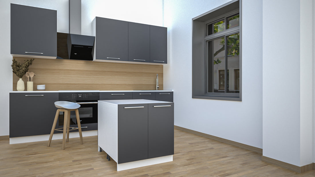 Ilot Central de Cuisine Duo 80 gris anthracite