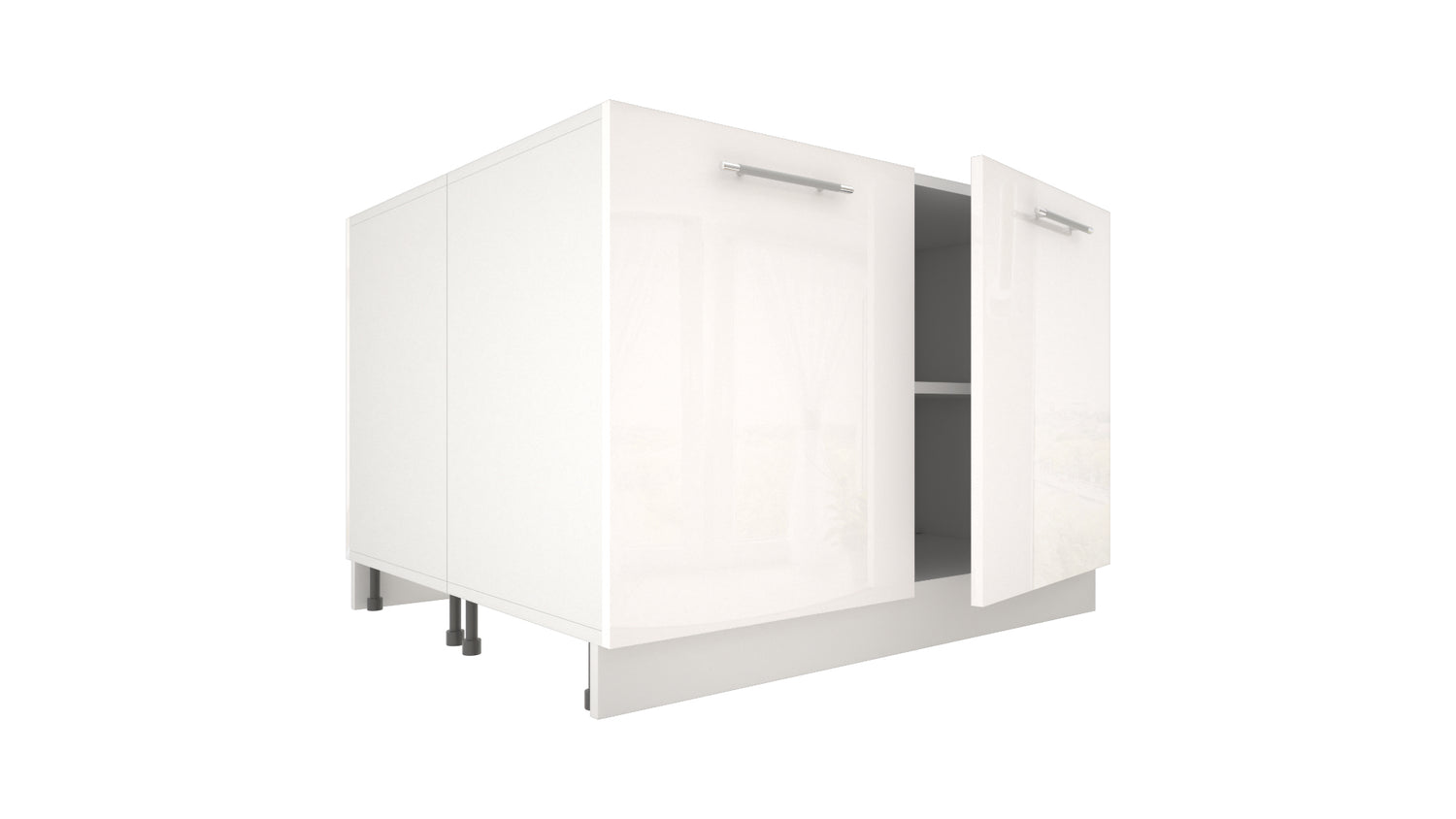 Ilot Central de Cuisine Duo 120 blanc laquée