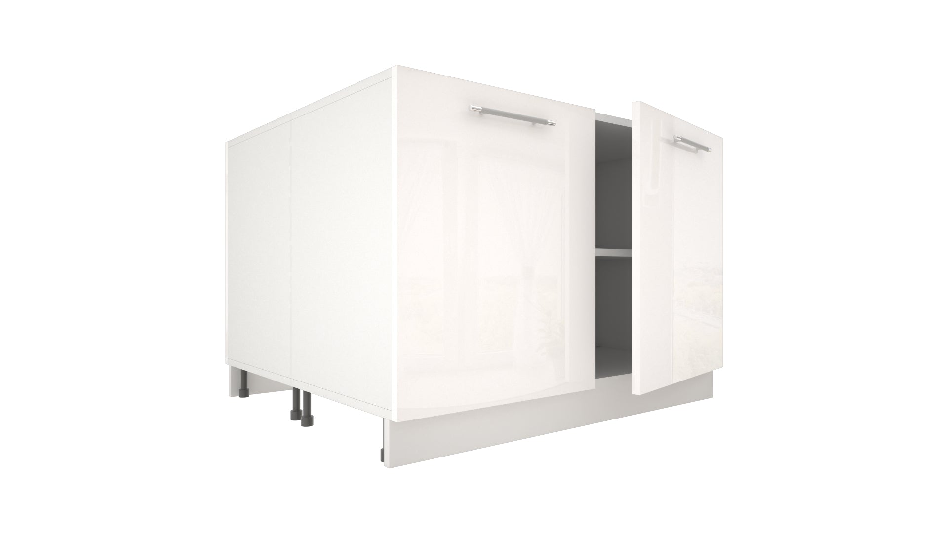 Ilot Central de Cuisine Duo 120 blanc laquée