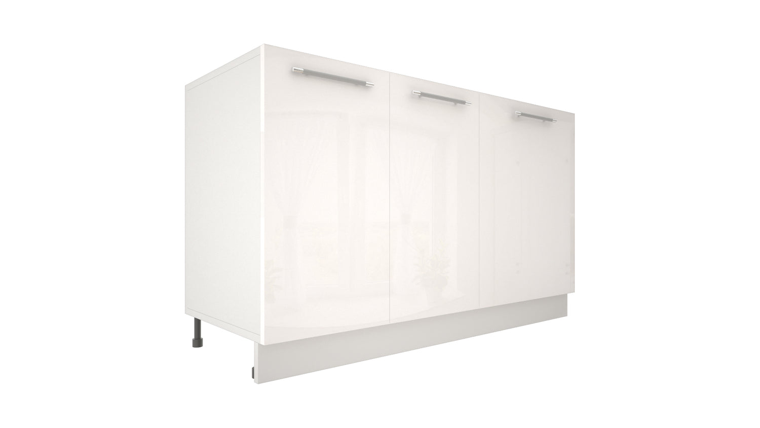 Ilot Central de Cuisine Solo 140 blanc laquée