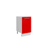 Meuble de cuisine bas rouge laqué 1 porte 1 étagère L 40 x H 72 cm