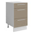 Meuble de cuisine casserolier 3 tiroirs sable mat L 40 x H 72 cm ( Partie haut non couvert )