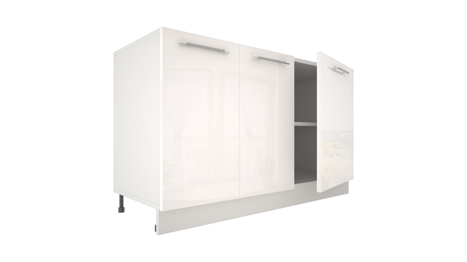 Ilot Central de Cuisine Solo 140 blanc laquée