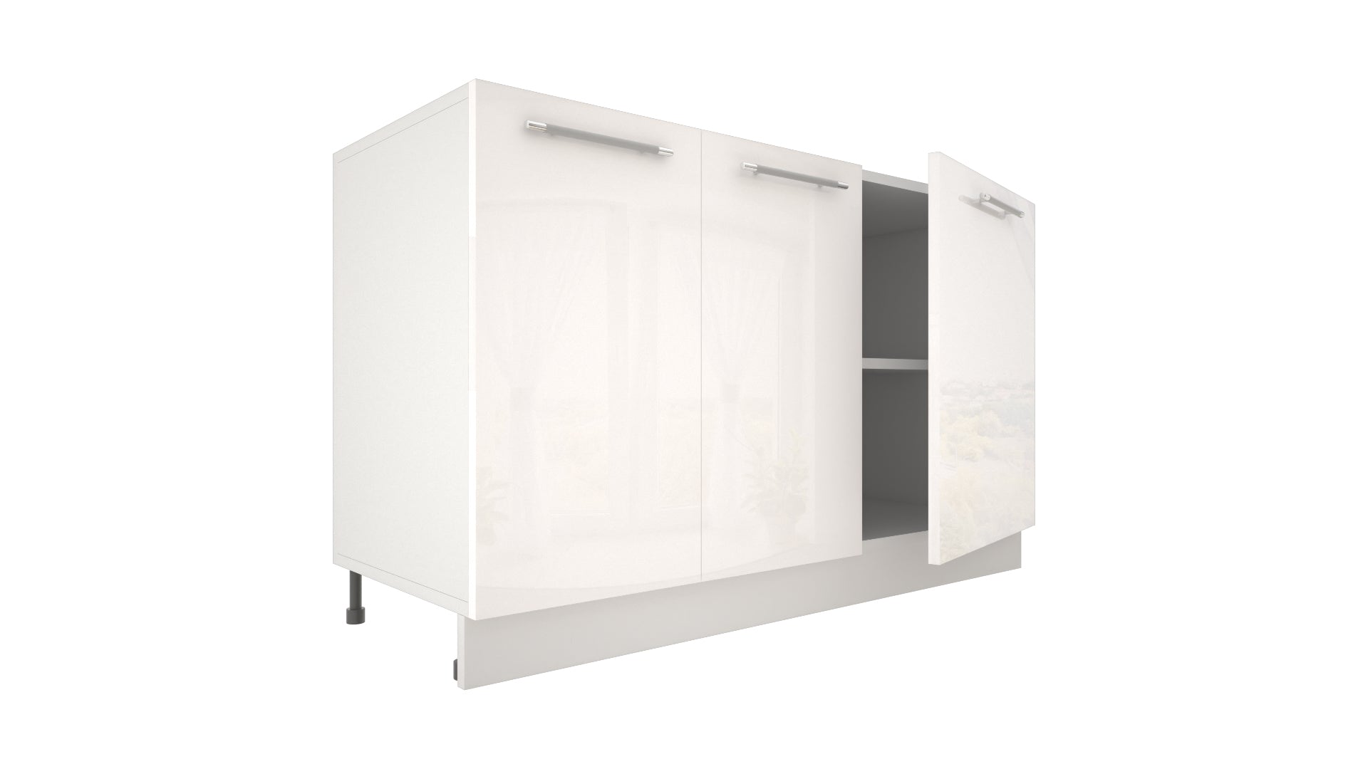 Ilot Central de Cuisine Solo 140 blanc laquée