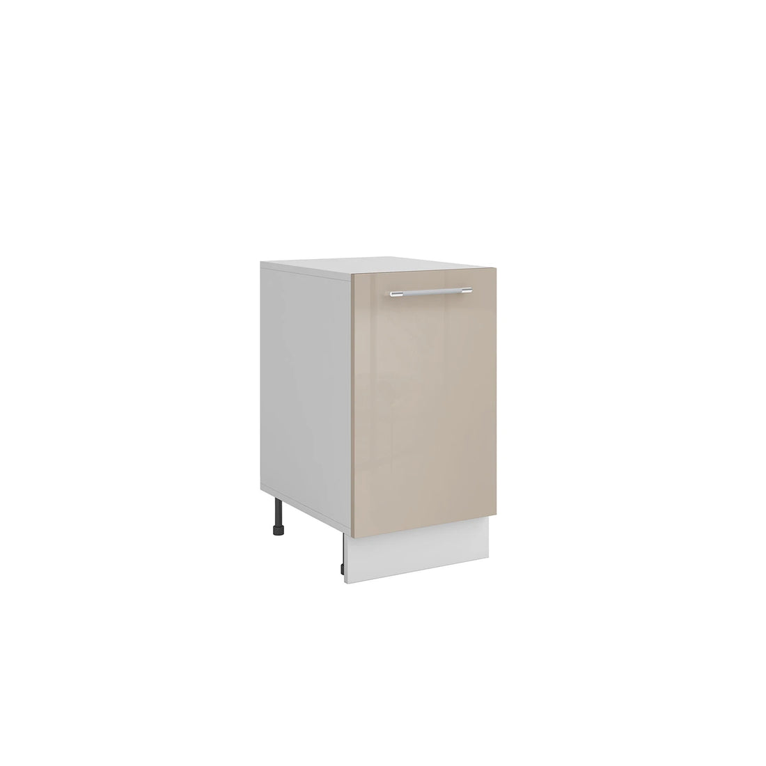 Meuble de cuisine bas taupe laqué 1 porte 1 étagère L 40 x H 72 cm