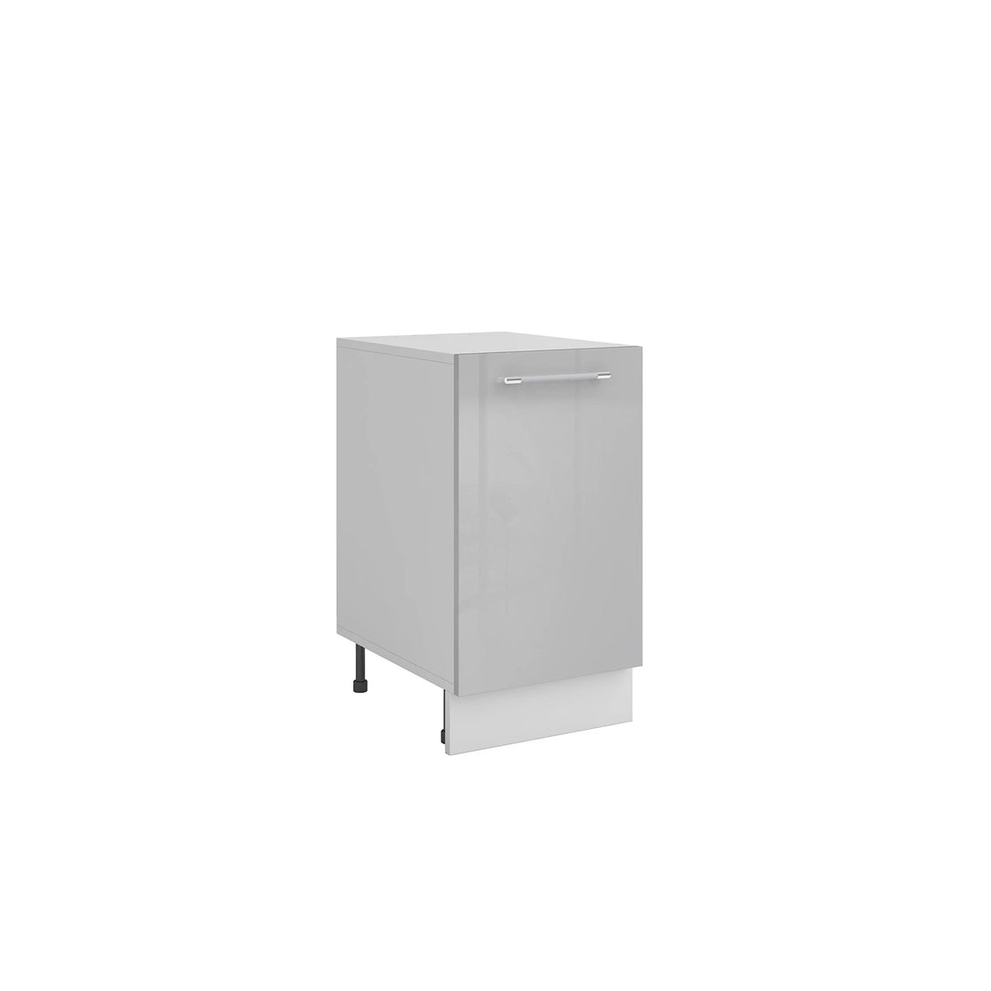 Meuble de cuisine bas gris laqué 1 porte 1 étagère L 40 x H 72 cm