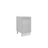 Meuble de cuisine bas gris laqué 1 porte 1 étagère L 40 x H 72 cm