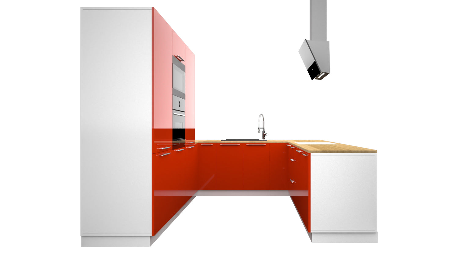 Cuisine complète U-Deluxe rouge laquée