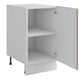 Meuble de cuisine bas sable mat 1 porte 1 étagère L 40 x H 72 cm ( Partie haut non couvert )