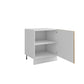 Meuble de cuisine bas bois clair 1 porte 1 étagère L 60 x H 72 cm ( Partie haut non couvert )