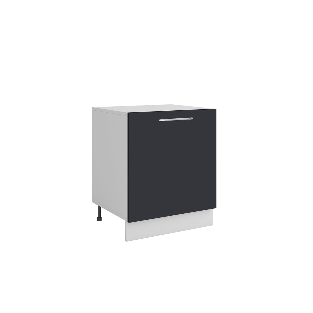Meuble de cuisine bas gris anthracite 1 porte 1 étagère L 60 x H 72 cm ( Partie haut non couvert )