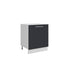 Meuble de cuisine bas gris anthracite 1 porte 1 étagère L 60 x H 72 cm ( Partie haut non couvert )